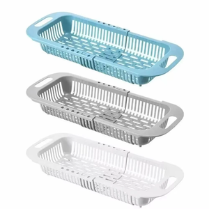 Kitchen Supply - Sink Drain <b>Strainer</b> Wash Fruit Vegetables <b>Colander</b> Retractable Drain Basket Fruit Bowl Kitchen Sink Accessories - Product Image 1