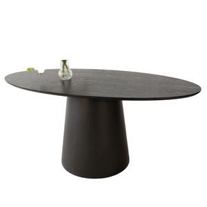 Factory Wholesale Modern Wooden Lacquer <strong>Black</strong> White <strong>Round</strong> Marble Top Durable Dining <strong>Table</strong> for Hotel Use - Product Image 3