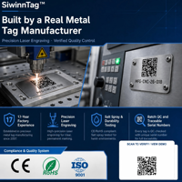 Etiquettes de marquage de câbles en aluminium anodisé SiwinnTag |   Étiquettes d'identification de circuit en aluminium modèle T601 5052 |   Électrique à code couleur