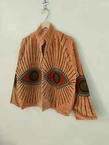 Chaqueta Suzani con Bordado de Ojo Turco, Chaqueta Suzani de Terciopelo con Ojo Turco, Chaqueta de Invierno, Kimono, Regalo para Ella, Chaqueta Suzani - Product Image 2