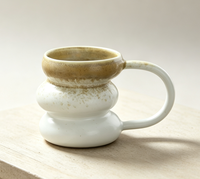 Tasses en céramique de haute qualité avec glaçure de four, en forme de gourde, avec une grande poignée confortable