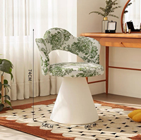 Tabouret de coiffeuse de style chinois avec dossier, chaise de maquillage pour chambre à coucher, chaise pétale haut de gamme de luxe léger, mobilier de maison