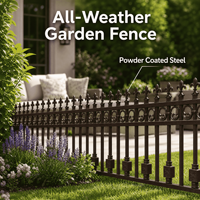 Clôture de jardin en métal thermolaqué, résistante aux UV, sans décapage, pour villa, hôtel, cour, avec cadre en métal, grand MOQ, fourniture directe usine