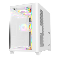 AntarcChill Factory OEM ATX MATX ITX White Pc Case Gaming Cabinet PC Casing Gaming Computer Case with Curved Tempered Glass