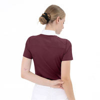 Nouvel arrivage de vêtements équestres pour femmes chemises de spectacle à fermeture éclair maille d'équitation respirante couche de base hauts pour dames
