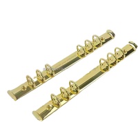 Alta calidad, oro, 225mm, 6 anillos, carpeta de Clip de papel de Metal grande, mecanismo de anillo personalizado en forma de O para accesorios de carpeta de archivos