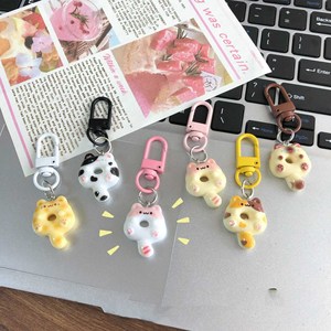 Llavero de donut de dibujos animados Cat Whiskerwonders, llaveros de pareja de <span class=keywords><strong>Estin</strong></span> y Alloy con cierre de langosta, colgante decorativo para bolso - Product Image 6