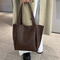 Bolso Tote de Mujer en Cuero PU con Textura Tejida, Gran Capacidad, Casual, para el Trabajo, Viajes Diarios y Compras