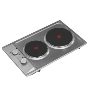 Placa de Cocina Eléctrica Integrada de Acero Inoxidable de <span class=keywords><strong>2</strong></span> Quemadores con Encendido Electrónico, Eficiente Energéticamente para Uso en Autocaravanas y Casas con Gas o Batería - Product Image 1