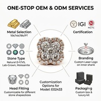 18 Ayar Gül Altın Dört Yapraklı Yonca Doğal Elmas Küpe Küme Halo Kadınlar İçin Özel Tasarım Mücevher Minimum Sipariş Adedi 1 Adet