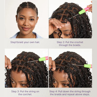 Extensions de cheveux humains au crochet Curly Feather Miracle Knots, 80 mèches, invisibles, sans nœuds, pré-séparées, Deep Wave