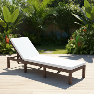 Lettino Prendisole in Polyrattan Marrone con Cuscino Confortevole, Arredo Esterno Durevole - Product Image 2