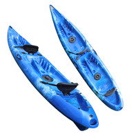 Kayak Biplace Rigide 12,8 pieds pour la Pêche, Assis sur le Dessus, Canot à Pagaie Tandem, Prix Compétitif CE pour Débutants et Location de Kayaks