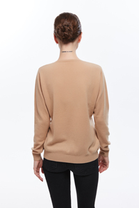 100% pur cachemire dames col en v à manches longues mode Jersey tricot basique classique pull pull - Product Image 5