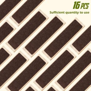 Paquet de 16 tapis antidérapant de 8 po x 30 po pour chemin d'escalier intérieur marches en bois support TPE surface antidérapante pour personnes âgées/animaux domestiques ANTDLE - Product Image 2