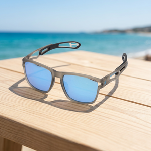 [BITROMAN] Lunettes de soleil de sport unisexes légères à demi-cadre, verres polarisés gris bleu miroir 24g, conçues pour un confort optimal et une utilisation prolongée - Product Image 3