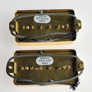Kustom Alnico 5 magnet leher set jembatan humbucker ukuran LP gitar listrik <span class=keywords><strong>pickup</strong></span> dengan penutup emas - Product Image 4