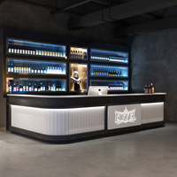 Bureau d'accueil moderne à lumière LED pour caissier café lait boutique comptoir vitrines société avant bar boutique design