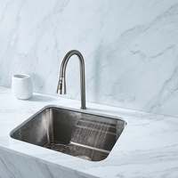 Robinet de cuisine simple en acier inoxydable 304, design moderne, multifonctionnel, pour lavage de légumes, avec fonction cascade et jet plongeant, grand modèle