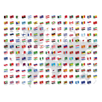 Cortina de baño con estampado de mapa del mundo, cortina de ducha impermeable con estampado Digital y bandera nacional