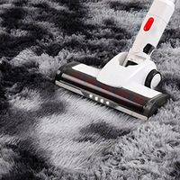 Décoration intérieure esthétique, enfants, chambre d'enfant, tapis shaggy noir et gris 4 x 5,3 pieds, tapis moelleux et doux, tapis shaggy pour la chambre à coucher