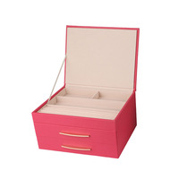 Vente d'usine : Boîte de rangement à bijoux multifonctionnelle personnalisée en cuir PU de luxe à 3 couches, avec 2 tiroirs, organisateur de collection, couleur personnalisable