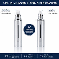 Flacon pulvérisateur sous vide haut de gamme pour crème contour des yeux, emballage cosmétique, flacon rond 50 ml en plastique AS, conteneur airless pour écran solaire
