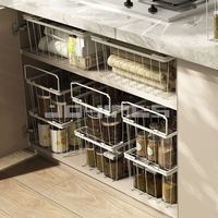 Stapelbare metalen draadmanden met opklapbare handgrepen voor keukenkast, fruit, groenten en voorraadkast organisatie