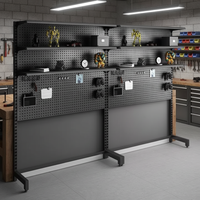 Étagère modulaire robuste en métal perforé, support industriel, organisateur de rangement pour garage, atelier, magasin de détail, présentoir