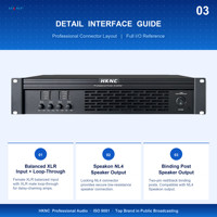 HKNC HK-A2A15 Profesyonel AC Güçlü H+ Sınıfı Dört Kanallı 4x1100W Güç Amplifikatörü Sahne ve Konferans Kullanımı İçin