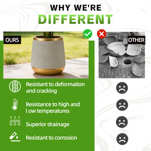 Grandes jardinières de luxe élégantes pour plantes d'intérieur, pots de fleurs hauts et de grande taille pour l'extérieur, pour planter des arbres - Product Image 2