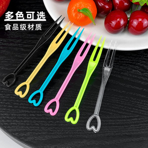 Disposable Fruit Forks <b>Plastic</b> Heart Shape Individually Packaged For Party Snack Sushi Use - Product Image 2