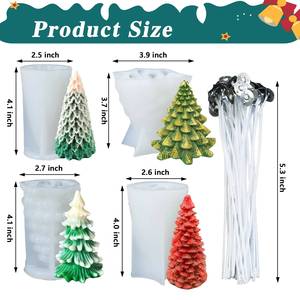 3D Christmas Decorative Tree Used for Candle Making Resin <b>Silicone</b> Mold, Soy Wax DIY - Product Image 2