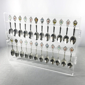 Acrílico transparente 24 cucharadita Colector <span class=keywords><strong>Vitrina</strong></span> Puerta magnética Cuchara Estante Colgante <span class=keywords><strong>de</strong></span> pared o caja <span class=keywords><strong>de</strong></span> escaparate <span class=keywords><strong>de</strong></span> escritorio - Product Image 1
