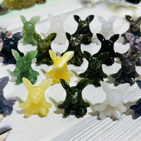 Figurine mini-gemme sculptée en matériaux mixtes Glaceon Eevee Pokémon pour collection de fans d'anime, décoration de bureau en cristal