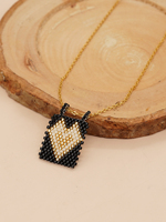 Kalung Manik Miyuki Bohemian Go2boho untuk Wanita, Kalung Buatan Tangan dengan Liontin Hati Berbahan Manik-manik, Rantai Emas Boho, Perhiasan Kalung Fashion