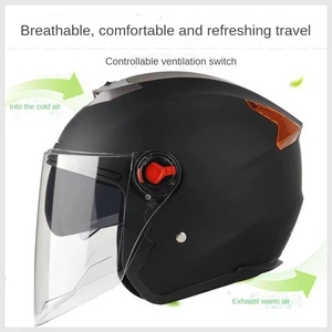 Caschi da <span class=keywords><strong>Moto</strong></span> di Alta Qualità, Protezione <span class=keywords><strong>per</strong></span> la Testa con Doppia Visiera, <span class=keywords><strong>Casco</strong></span> Tre Quarti <span class=keywords><strong>per</strong></span> Adulti, Motocross e Motociclismo - Product Image 2