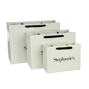 Tas jinjing kemasan kertas polos mewah pakaian persegi tas kertas hitam besar dengan pegangan - Product Image 2