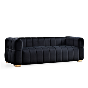 Velvet Convertible Sofa Set with Tufted Low Back Design Modern 3 Seater for Living Rooms 89 Inch Wide Easy Assembly - Product Image 6