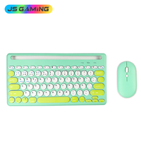 JSgaming Ultra İnce 78 Tuşlu Çift Modlu Şarj Edilebilir Kablosuz Bluetooth Klavye Taşınabilir USB Tablet/Akıllı Telefon Tutucu