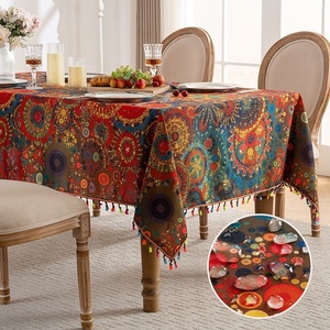 New Ready Handmade Geometric Bohemian Style Waterproof Tablecloth Colorful Tassel Printing Dustproof Home Coffee <strong>Table</strong> <strong>Cloth</strong> - Product Image 6