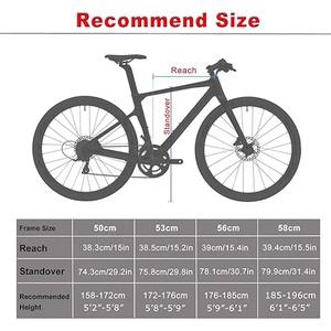 Vélo en fibre de carbone 700C <span class=keywords><strong>Shimano</strong></span> <span class=keywords><strong>SORA</strong></span> 18 vitesses, vélo de gravier léger T800, vélo de course sur route avec frein à disque - Product Image 6