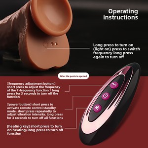 Dildo en silicone liquide brun, pénis artificiel réaliste, jouet sexuel pour <span class=keywords><strong>femme</strong></span>, dildo vibrant télécommandé réaliste en silicone - Product Image 3