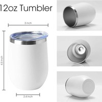 Vaso de Oficina de Acero Inoxidable con Forma de Huevo de 12 oz, Doble Pared, Aislamiento Térmico al Vacío, Mantiene Bebidas Frías y Calientes, para Café y Vino