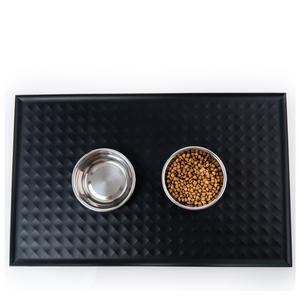 Großhandel Lebensmittel qualität Silikon Haustier Matte, Diamant Muster rutsch feste wasserdichte Fütterung matte für Multi-Pet Familien, Custom Design - Product Image 2