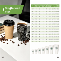 Gobelet à café en papier à paroi simple, taille personnalisée, biodégradable, compostable, recyclable, imperméable, durable, jetable, logo personnalisé, à emporter