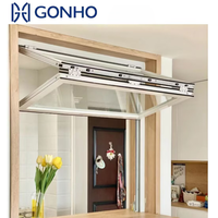 Fenêtres et portes pliantes en aluminium à fermeture automatique avec fermeture éclair supérieure, fabrication d'usine Gonho, pour balcon