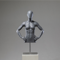 Mannequin de Torse Féminin en Fibre de Verre Durable avec Support Métallique, Mannequin Demi-Corps Féminin pour Vitrine de Magasin de Vêtements