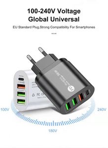 EU/US/UK <b>Plug</b> PD 36W Fast Charging Mobile Phone <b>Charger</b> 5V4A PD+3USB Multi Port Adapter Charging Head - Product Image 2