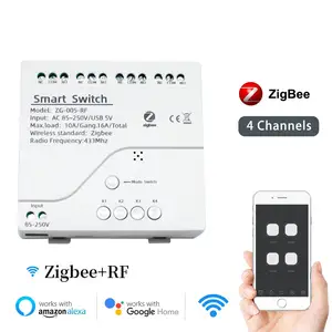 Zigbee 3.0 Tuya intelligenter Switch 220 V WLAN-Modul 4 CH Fernsteuerung Switch mit RF 433
